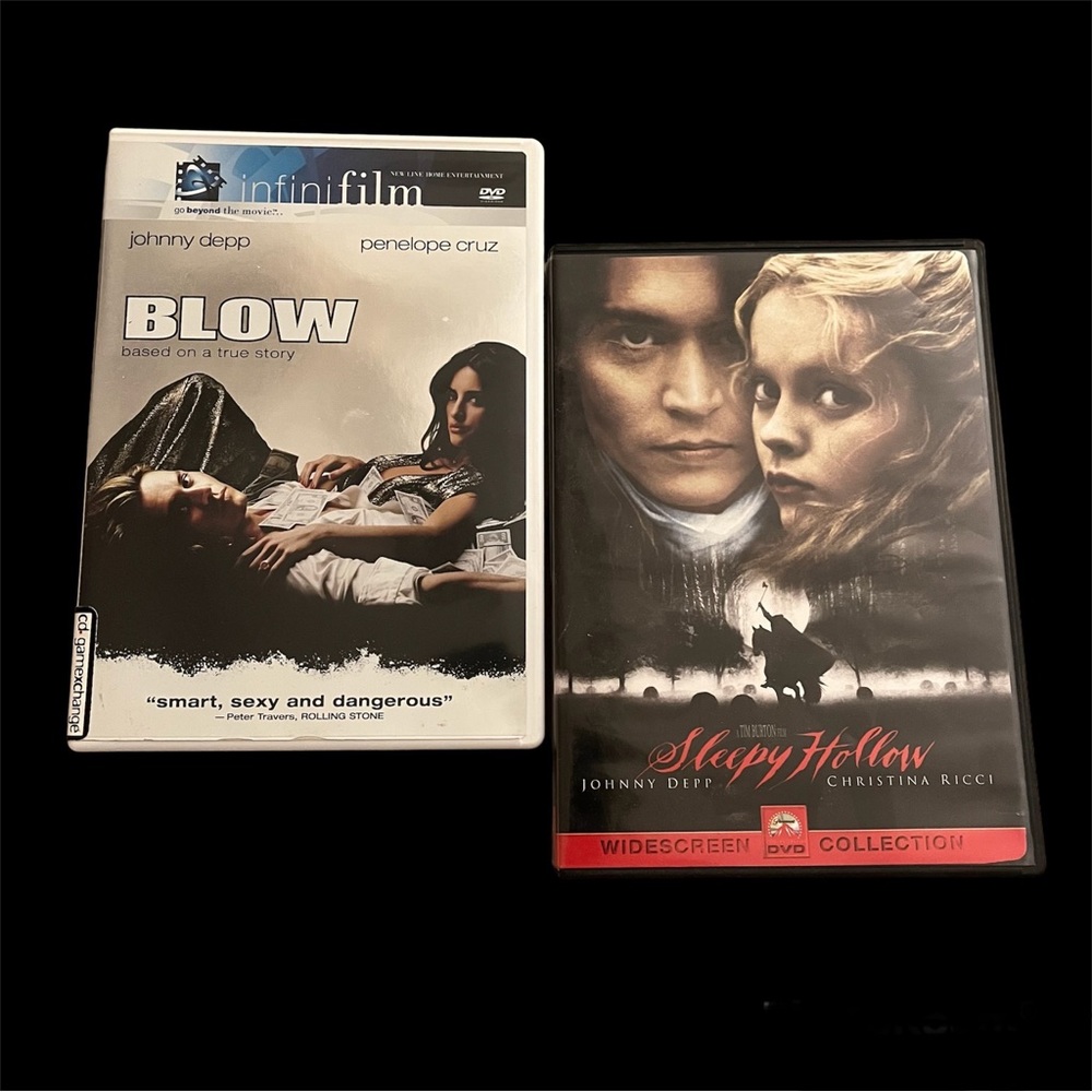 📀 Johnny Depp DVD Movie Bundle - Blow and Sleepy Hollow